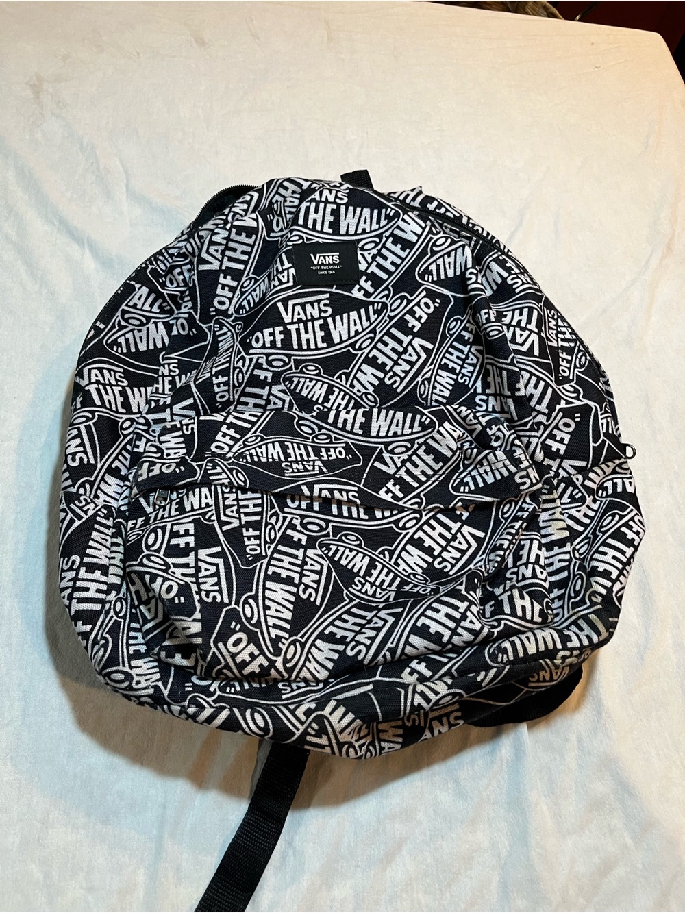 Vans Black & White 'Off The Wall' Pattern Backpack